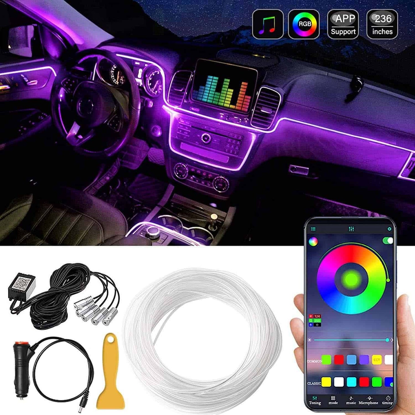 Interior Atmosphere RGB LED Fiber Optic