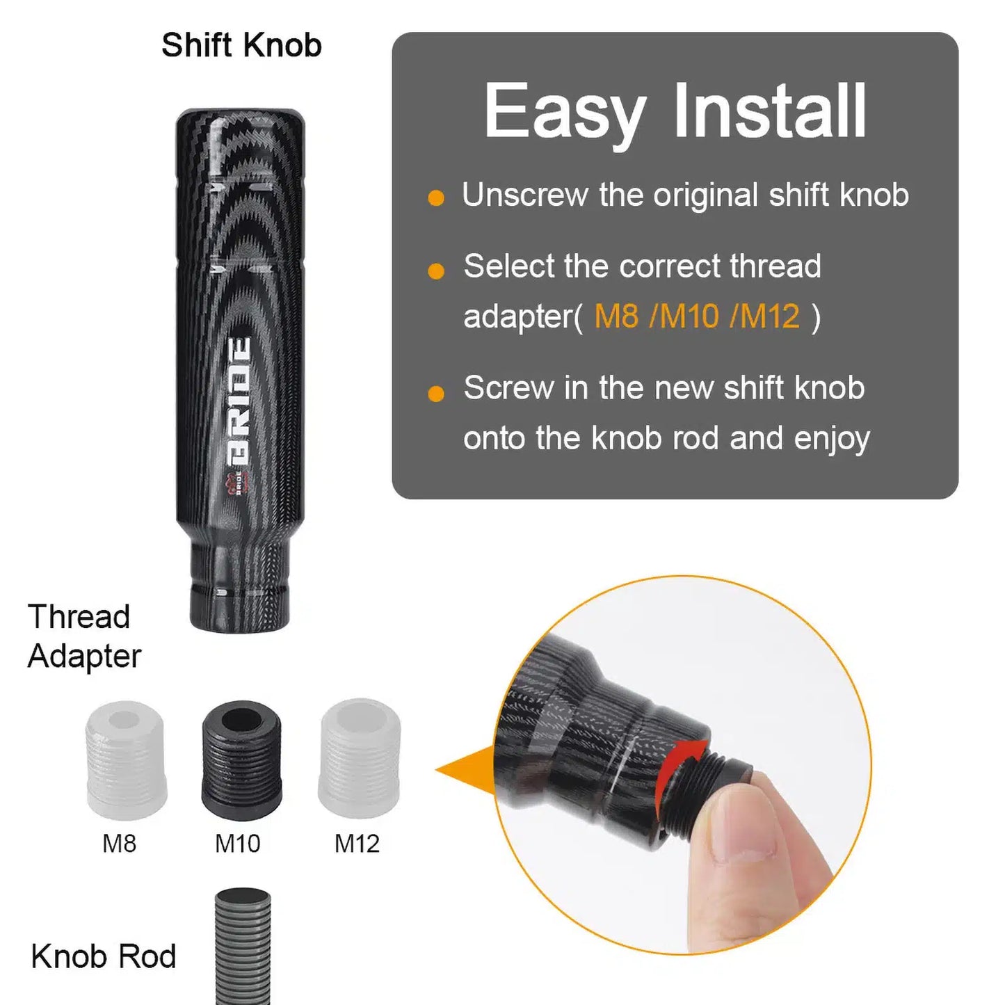 13CM Carbon Style Shift Knob